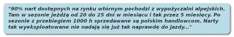 dlaczego nie warto kupowac nart uzywanych