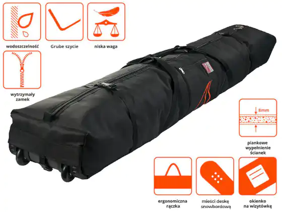 Pokrowiec Snowboardowy na kółkach-SnowSport Prestige snowboard bag roller-2023